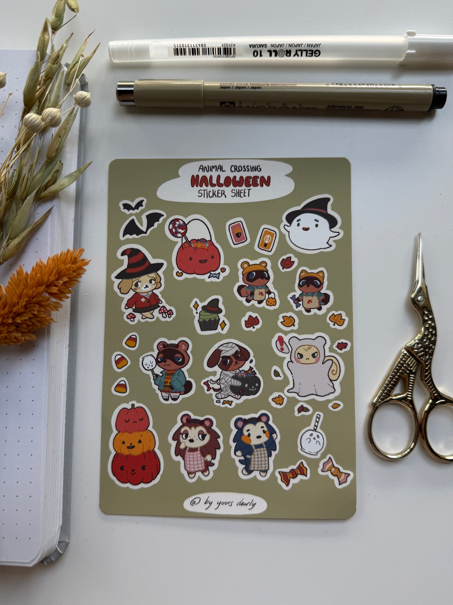 Animal Crossing Halloween Sticker Sheet
