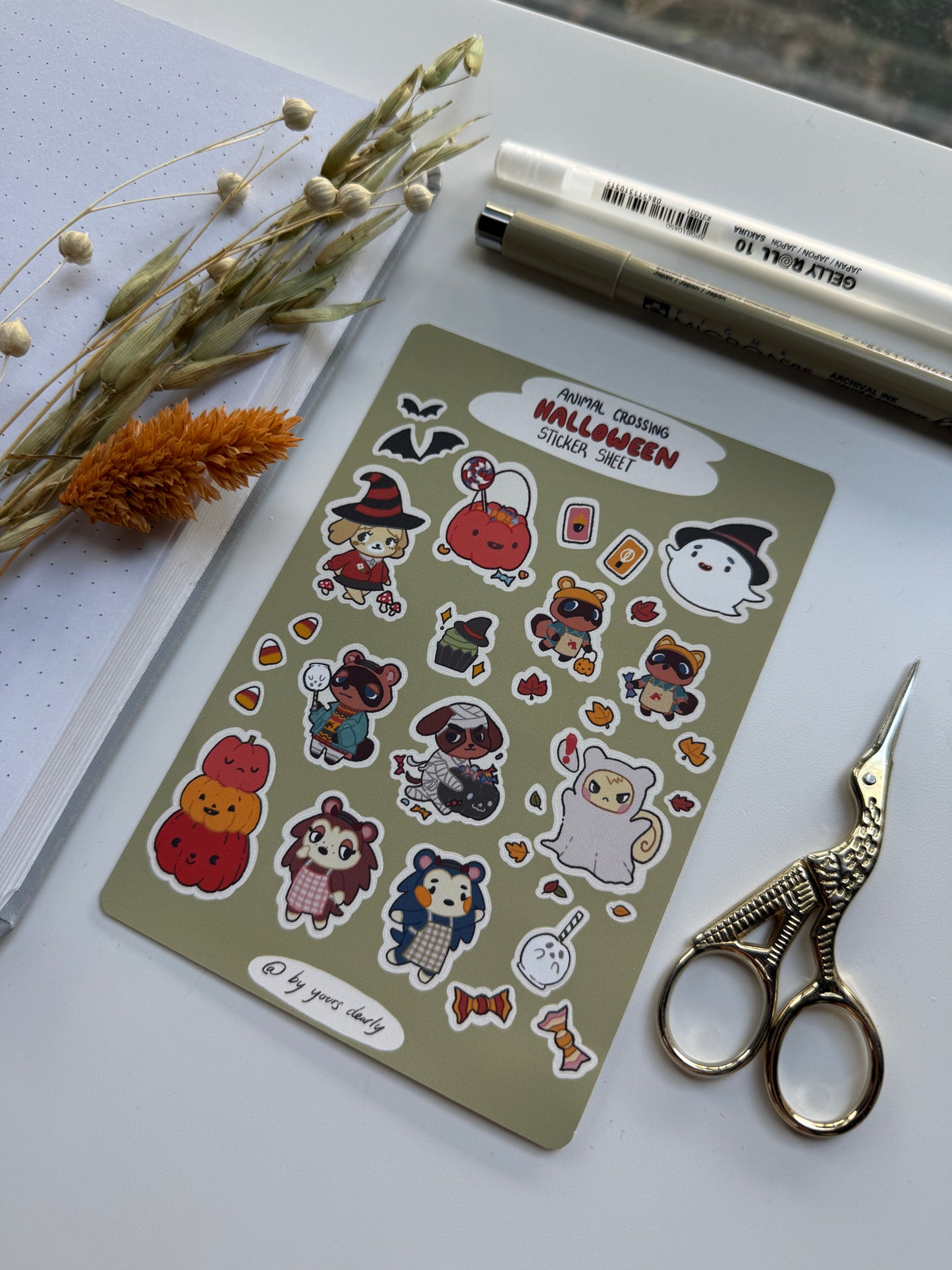 Animal Crossing Halloween Sticker Sheet
