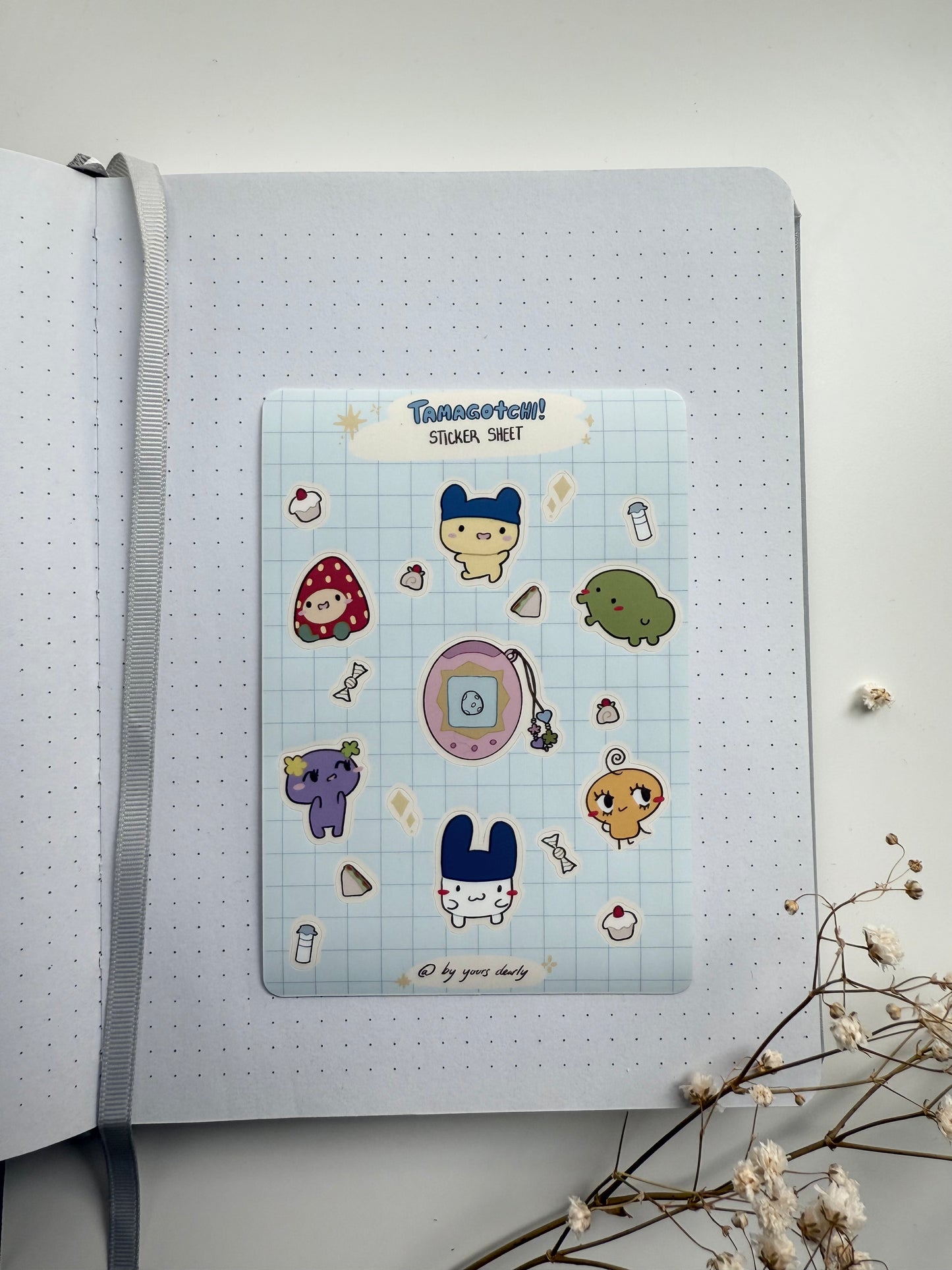 Tamagotchi Laminated Sticker Sheet