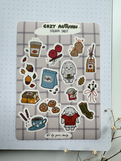 Cozy Autumn Laminated Sticker Sheet