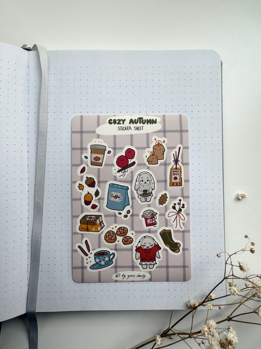 Cozy Autumn Laminated Sticker Sheet