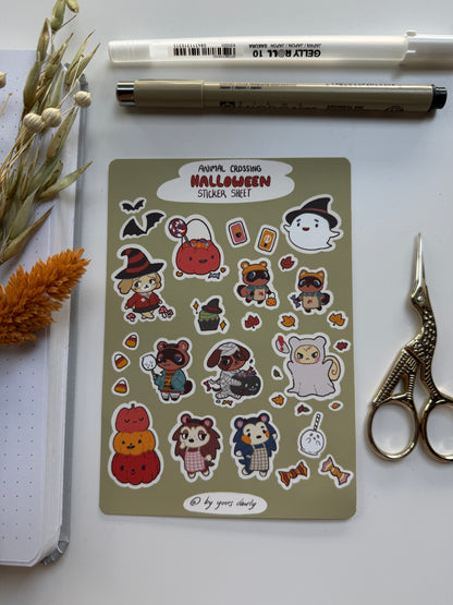 Animal Crossing Halloween Sticker Sheet